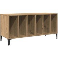Berkfield Home Record Cabinet Artisan Oak 100x38x48 cm Engineered Wood in Brown | Size: 100 x 38 x 48 cm