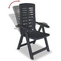 Berkfield Home Reclining Garden Chairs 6 pcs Plastic Anthracite in Black