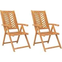 Berkfield Home Reclining Garden Chairs 2 pcs Solid Wood Acacia in Brown