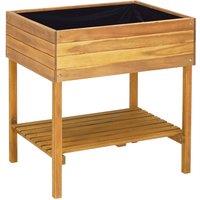 Berkfield Home Raised Garden Planter 78.5x58.5x78.5 cm Solid Acacia Wood in Brown