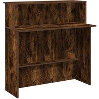 Berkfield Home Reception Desk Smoked Oak 100x50x103.5 cm Engineered Wood in Brown
