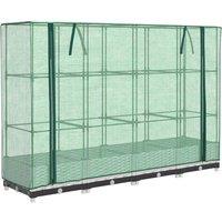 Berkfield Home Raised Bed with Greenhouse Cover Rattan Look 160x40x123 cm in White | Size: 160 x 40 x 123 cm
