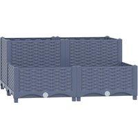Berkfield Home Raised Bed 80x80x38 cm Polypropylene in Grey | Size: 80 x 80 x 38 cm