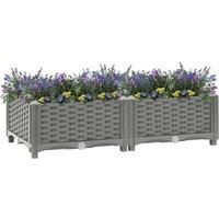Berkfield Home Raised Bed 80x40x23 cm Polypropylene in Grey | Size: 80 x 40 x 23 cm