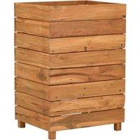 Berkfield Home Raised Bed 50x40x72 cm Solid Wood Teak & Steel in Brown | Size: 50 x 40 x 72 cm