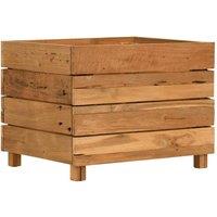 Berkfield Home Raised Bed 50x40x38 cm Solid Wood Teak & Steel in Brown | Size: 50 x 40 x 38 cm