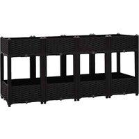 Berkfield Home Raised Bed 160x40x71 cm Polypropylene in Black | Size: 160 x 40 x 71 cm
