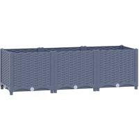 Berkfield Home Raised Bed 120x40x38 cm Polypropylene in Grey | Size: 120 x 40 x 38 cm