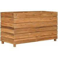 Berkfield Home Raised Bed 100x40x55 cm Solid Wood Teak & Steel in Brown | Size: 100 x 40 x 55 cm