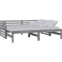 Berkfield Home Pull-out Day Bed Grey Solid Pinewood 2x(90x200) cm