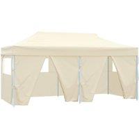 Berkfield Home Professional Folding Party Tent with 4 Sidewalls 3x6 m Steel Cream in Beige