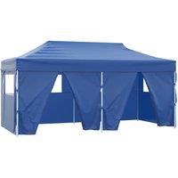 Berkfield Home Professional Folding Party Tent with 4 Sidewalls 3x6 m Steel Blue