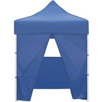 Berkfield Home Professional Folding Party Tent with 4 Sidewalls 2x2 m Steel Blue