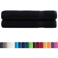 Berkfield Home Premium Sauna Towels SOLUND 2 pcs Black 80x200 cm 600 gsm