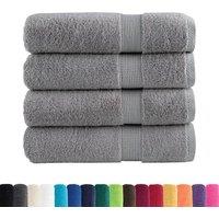 Berkfield Home Premium Hand Towels SOLUND 4pcs Grey 50x100cm 600gsm