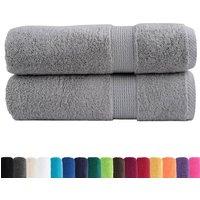 Berkfield Home Premium Hand Towels SOLUND 2pcs Grey 50x100cm 600gsm