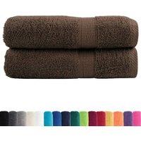 Berkfield Home Premium Hand Towels SOLUND 2pcs Brown 50x100cm 600gsm