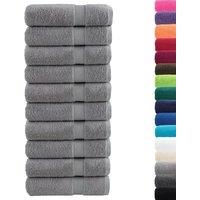 Berkfield Home Premium Hand Towels SOLUND 10pcs Grey 50x100cm 600gsm