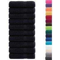 Berkfield Home Premium Hand Towels SOLUND 10 pcs Black 50x100 cm 600 gsm