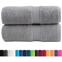 Berkfield Home Premium Guest Towels SOLUND 2pcs Grey 30x50cm 600gsm