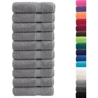 Berkfield Home Premium Bath Towels SOLUND 10pcs Grey 100x150cm 600gsm