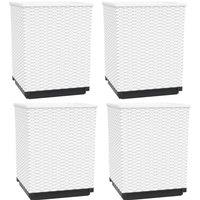 Berkfield Home Planters 4 pcs White 30x30x37 cm Polypropylene | Size: 30 x 30 x 37 cm