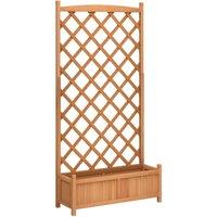 Berkfield Home Planter with Trellis Brown Solid Wood Fir