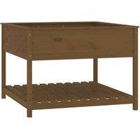 Berkfield Home Planter with Shelf Honey Brown 111.5x111.5x81 cm Solid Wood Pine