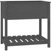 Berkfield Home Planter with Shelf Grey 82.5x54x81 cm Solid Wood Pine