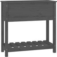 Berkfield Home Planter with Shelf Grey 82.5x34.5x81 cm Solid Wood Pine