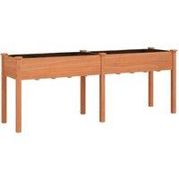 Berkfield Home Planter with Liner Brown 203x53x76 cm Solid Wood Fir | Size: 203 x 53 x 76 cm