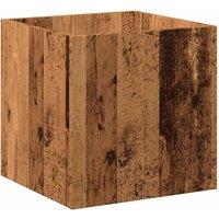Berkfield Home Planter Box Old Wood 40x40x40 cm Engineered Wood in Brown | Size: 40 x 40 x 40 cm