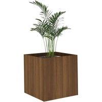 Berkfield Home Planter Box Brown Oak 40x40x40 cm Engineered Wood | Size: 40 x 40 x 40 cm