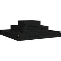 Berkfield Home Planter Black 80x80x27 cm Solid Wood Pine | Size: 80 x 80 x 27 cm