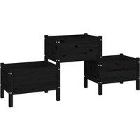 Berkfield Home Planter Black 178.5x44x75 cm Solid Wood Pine