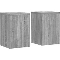 Berkfield Home Plant Stands 2 pcs Grey Sonoma 20x20x30 cm Engineered Wood | Size: 20 x 20 x 30 cm