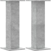 Berkfield Home Plant Stands 2 pcs Concrete Grey 30x30x80 cm Engineered Wood | Size: 30 x 30 x 80 cm