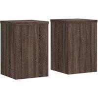 Berkfield Home Plant Stands 2 pcs Brown Oak 25x25x35 cm Engineered Wood | Size: 25 x 25 x 35 cm