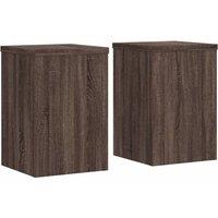 Berkfield Home Plant Stands 2 pcs Brown Oak 20x20x30 cm Engineered Wood | Size: 20 x 20 x 30 cm