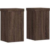 Berkfield Home Plant Stands 2 pcs Brown Oak 10x10x18 cm Engineered Wood | Size: 10 x 10 x 18 cm