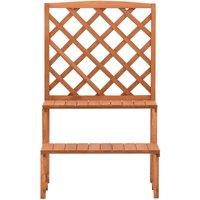 Berkfield Home Plant Stand with Trellis 70x42x115 cm Solid Fir Wood in Brown | Size: 70 x 42 x 115 cm