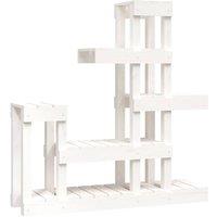 Berkfield Home Plant Stand White 92x25x97 cm Solid Wood Pine | Size: 92 x 25 x 97 cm