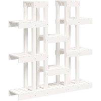 Berkfield Home Plant Stand White 104.5x25x109.5 cm Solid Wood Pine