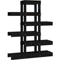 Berkfield Home Plant Stand Black 85x25x109.5 cm Solid Wood Pine