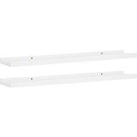 Berkfield Home Picture Frame Ledge Shelves 2 pcs White 80x9x3 cm MDF | Size: 80 x 9 x 3 cm