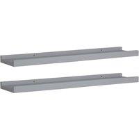 Berkfield Home Picture Frame Ledge Shelves 2 pcs Grey 60x9x3 cm MDF | Size: 60 x 9 x 3 cm