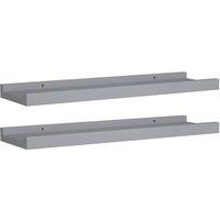 Berkfield Home Picture Frame Ledge Shelves 2 pcs Grey 40x9x3 cm MDF | Size: 40 x 9 x 3 cm