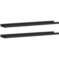 Berkfield Home Picture Frame Ledge Shelves 2 pcs Black 80x9x3 cm MDF | Size: 80 x 9 x 3 cm