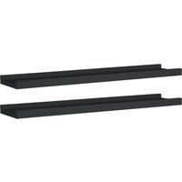 Berkfield Home Picture Frame Ledge Shelves 2 pcs Black 60x9x3 cm MDF | Size: 60 x 9 x 3 cm