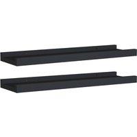 Berkfield Home Picture Frame Ledge Shelves 2 pcs Black 40x9x3 cm MDF | Size: 40 x 9 x 3 cm